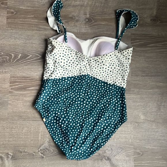 Summersalt Polka Dot One Piece Swimsuit - Green and White - Picture 3 of 10